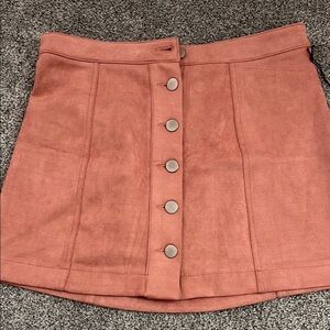 Stylish Button-Front Velvet Skirt